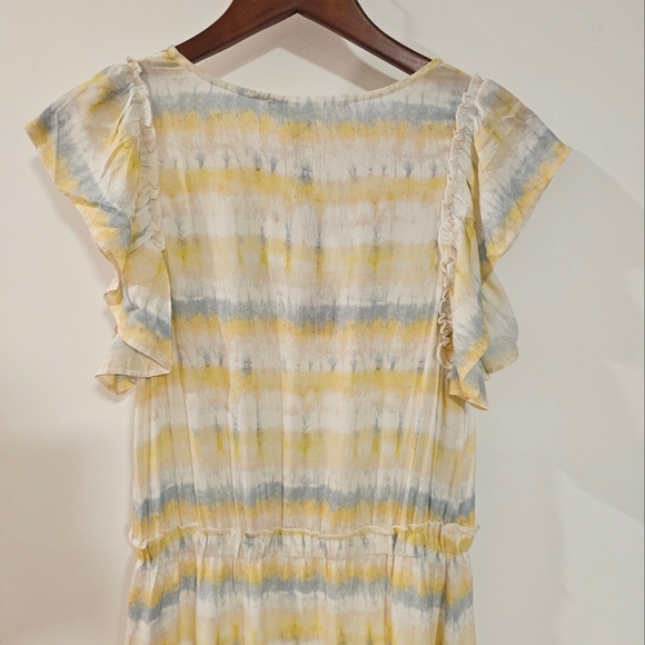 MELISSA NEPTON | Panama Flutter Sleeve Striped Dye Print Tiered Dress - Picture 4 of 5